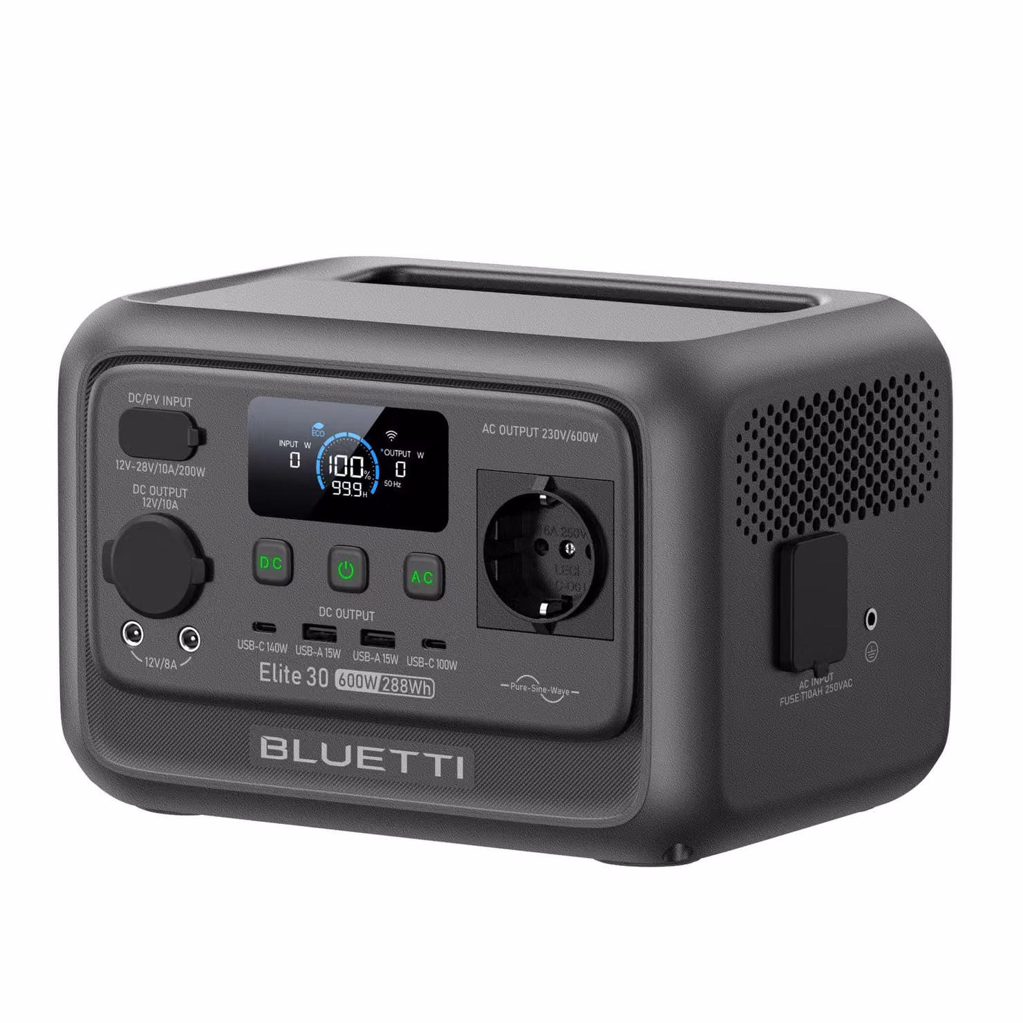 BLUETTI Elite 30 V2 - Stazione di ricarica portatile, batteria LFP da 288 Wh, uscita CA da 600 W, ricarica da 0 a 100% in 70 minuti, generatore solare per campeggio, camper e interruzioni di corrente