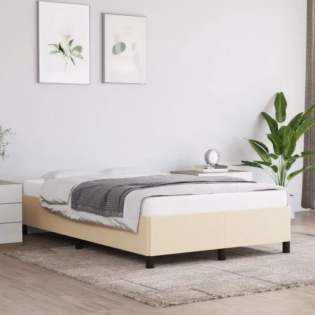 Giroletto senza Materasso-Struttura Letto Crema 120x190cm in Tessuto 781579