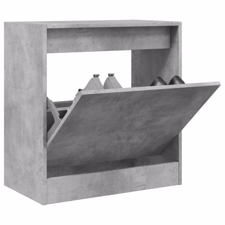 Scarpiera moderna vidaXL in legno grigio con scomparti basculanti L: 60 cm, P: 34 cm, H: 63,5 cm