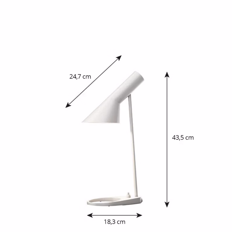 Louis Poulsen Lampada da tavolo AJ Mini, Bianco / Opale, Soggiorno / Sala da pranzo, Metallo, Design, Lampada da tavolo