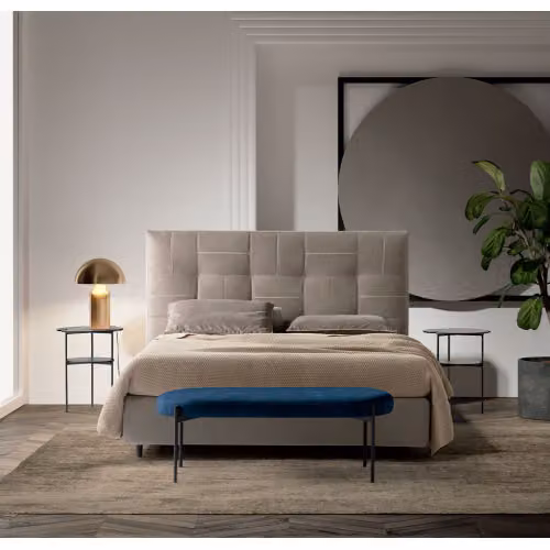 Letto matrimoniale imbottito con contenitore Nefi Italia Fenice