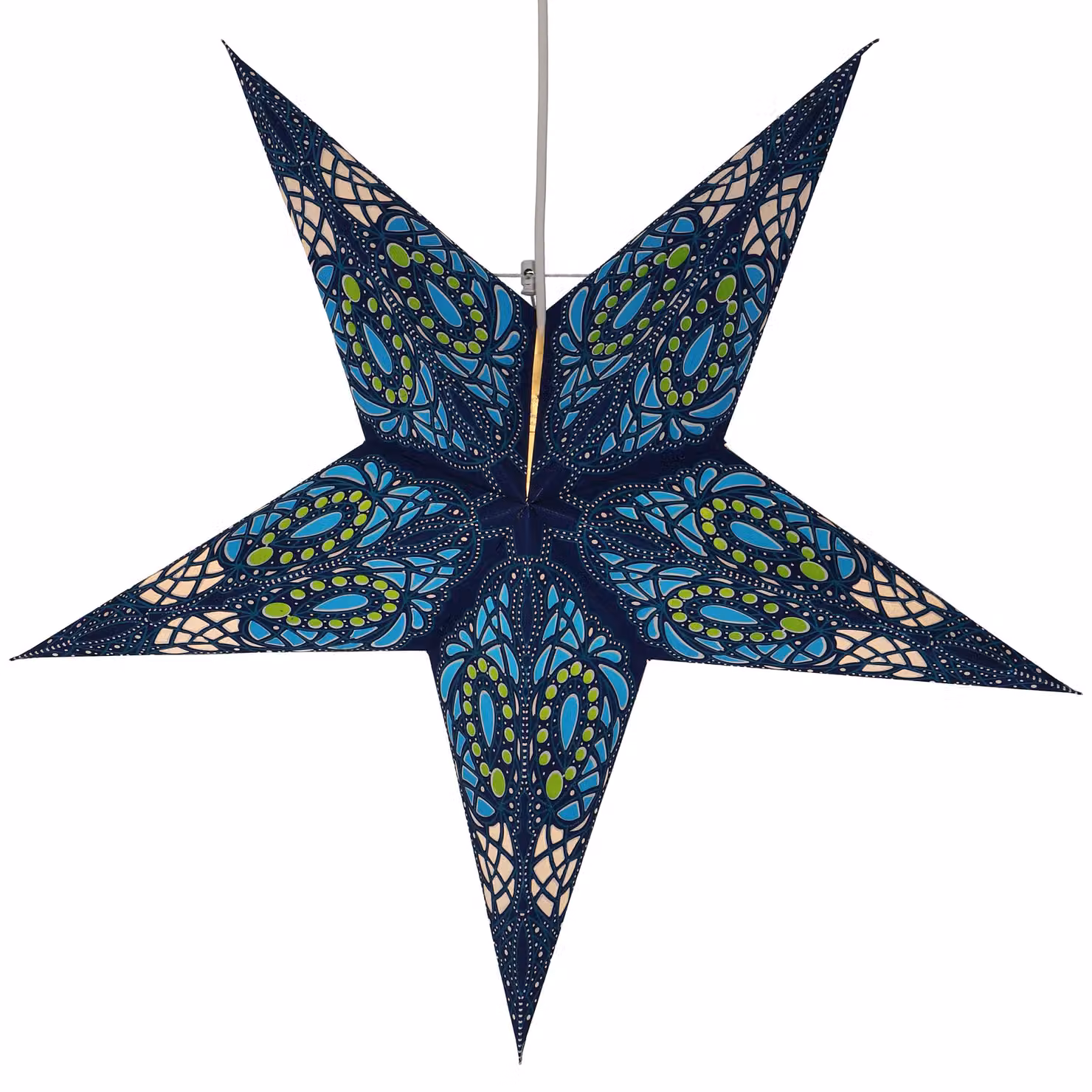 Stella di carta pieghevole illuminata dell'Avvento, stella di Natale 60 cm - Sunda Blue, decorazione della finestra a stella