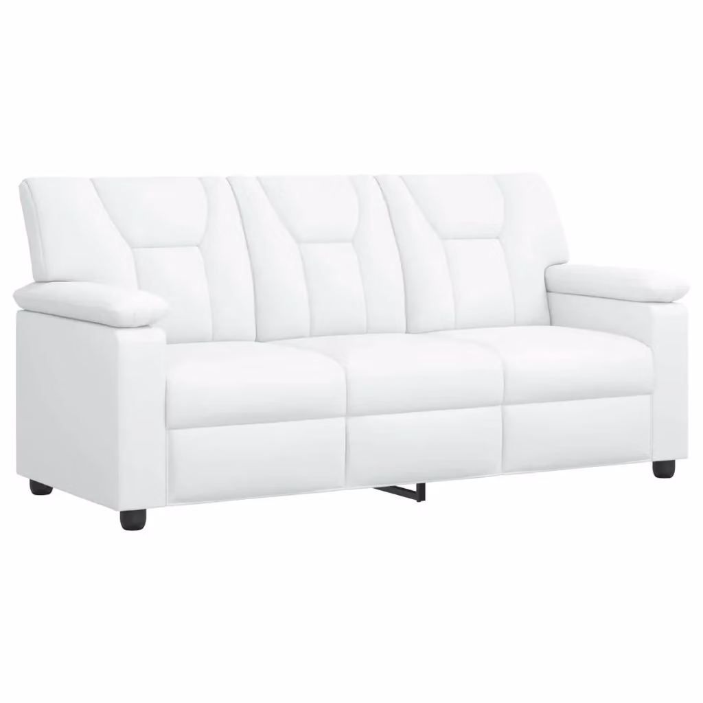 Divano moderno vidaXL in similpelle bianco con struttura in metallo L: 191 cm, P: 85 cm, H: 93 cm – 2