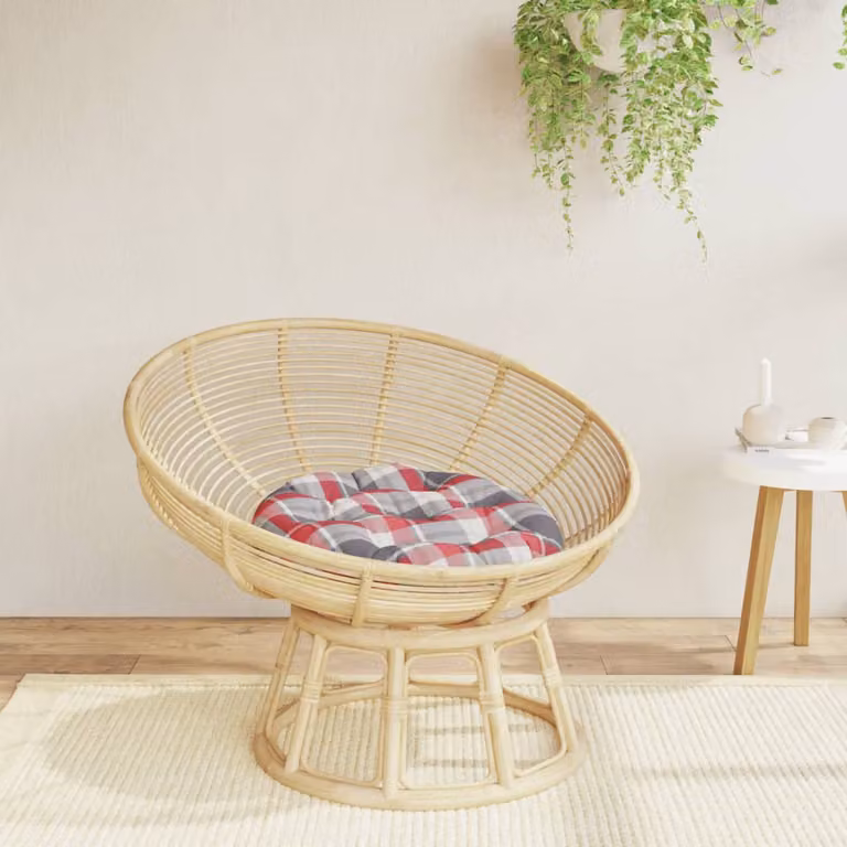 Cuscino Rotondo vidaXL in Tessuto Oxford Multicolore Rosso con Motivo Boho, Diametro: 60 cm, Altezza: 11 cm