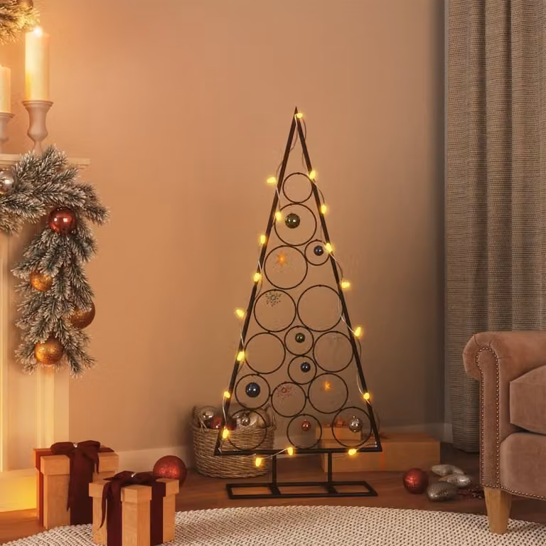 Maison Exclusive - Albero di Natale in metallo per decorazioni Nero 125 cm