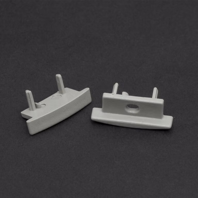 Tappo terminale per profilo LED in alluminio 41011A1 / 41011A2 - ABS - grigio - 2 pezzi per set [41011E]