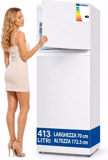 Frigorifero Bianco 413L con Congelatore Tecnologia No Frost Frigo 70x67x172.3 cm