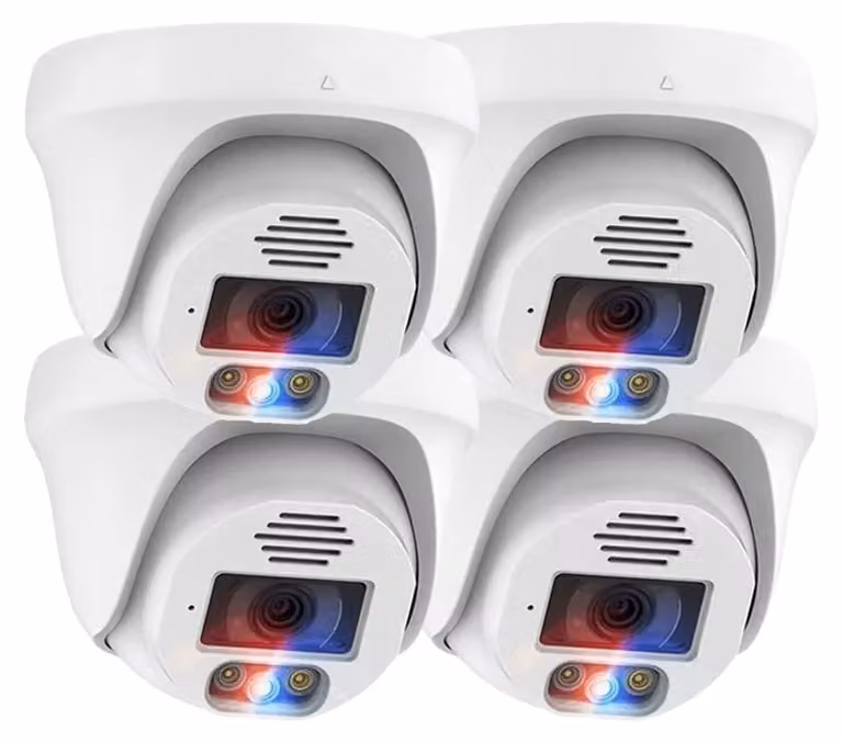 Telecamera IP, Ultra HD 8 MP, riconoscimento intelligente delle persone, 4 telecamere dome 4K