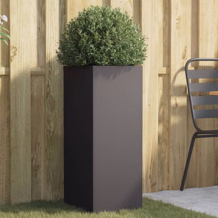 Fioriera vidaXL in acciaio nera L: 32 cm, P: 29 cm, H: 75 cm