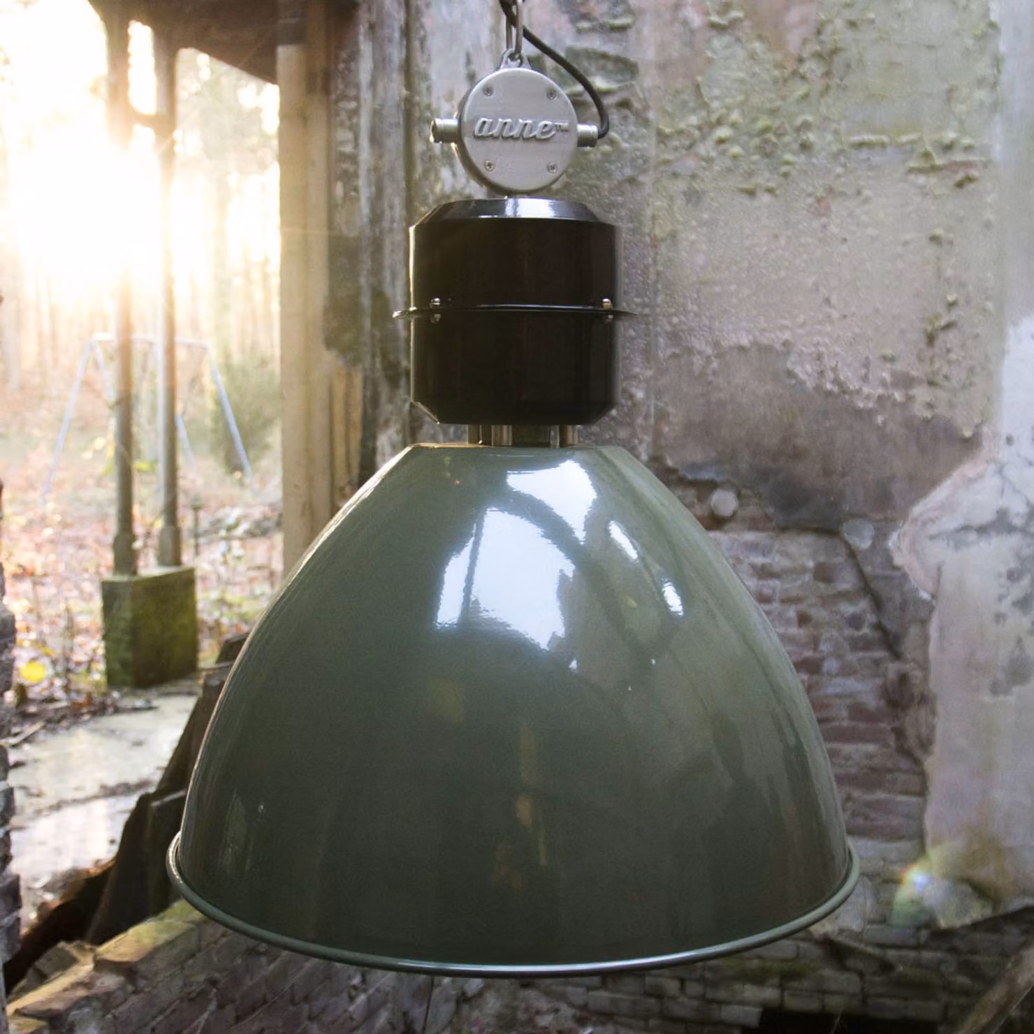 Steinhauer Lampada a sospensione Frisk, dimmerabile, Verde, Soggiorno / Sala da pranzo, Metallo, Industriale, Lampada a sospensione