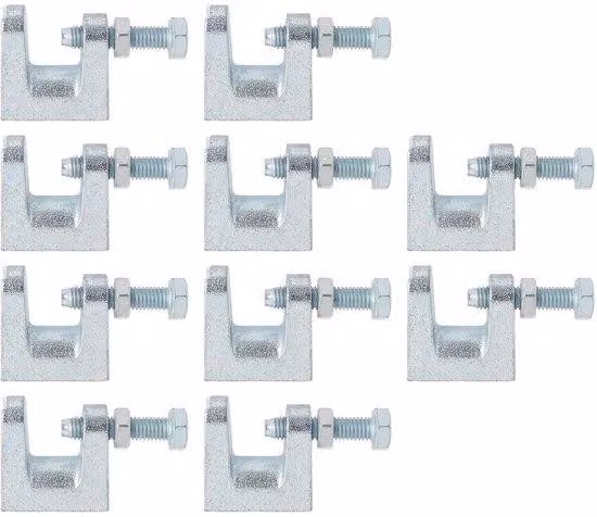Set di 10 pinze a morsetto metalliche - Morsetto M8 - Flessibili - Adatte per tubi, cavi di ventilazione, tubi sprinkler - Realizzate in metallo di alta qualità