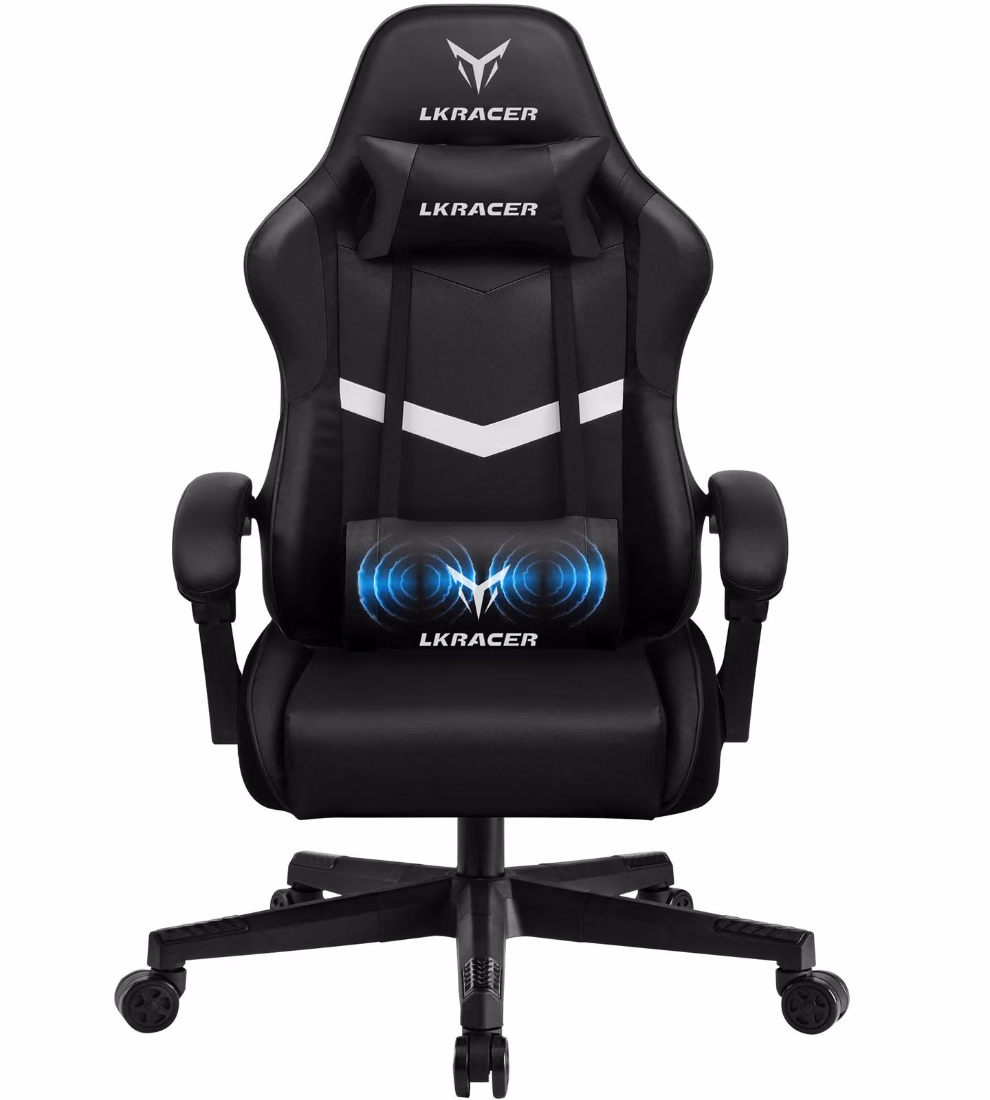 GTPLAYER Sedia da gioco Sedia da ufficio Poltrona da gioco massaggiante Sedia da gioco ergonomica, poggiatesta con cuscino lombare massaggiante, sedia da gioco imbottita, sedia girevole,