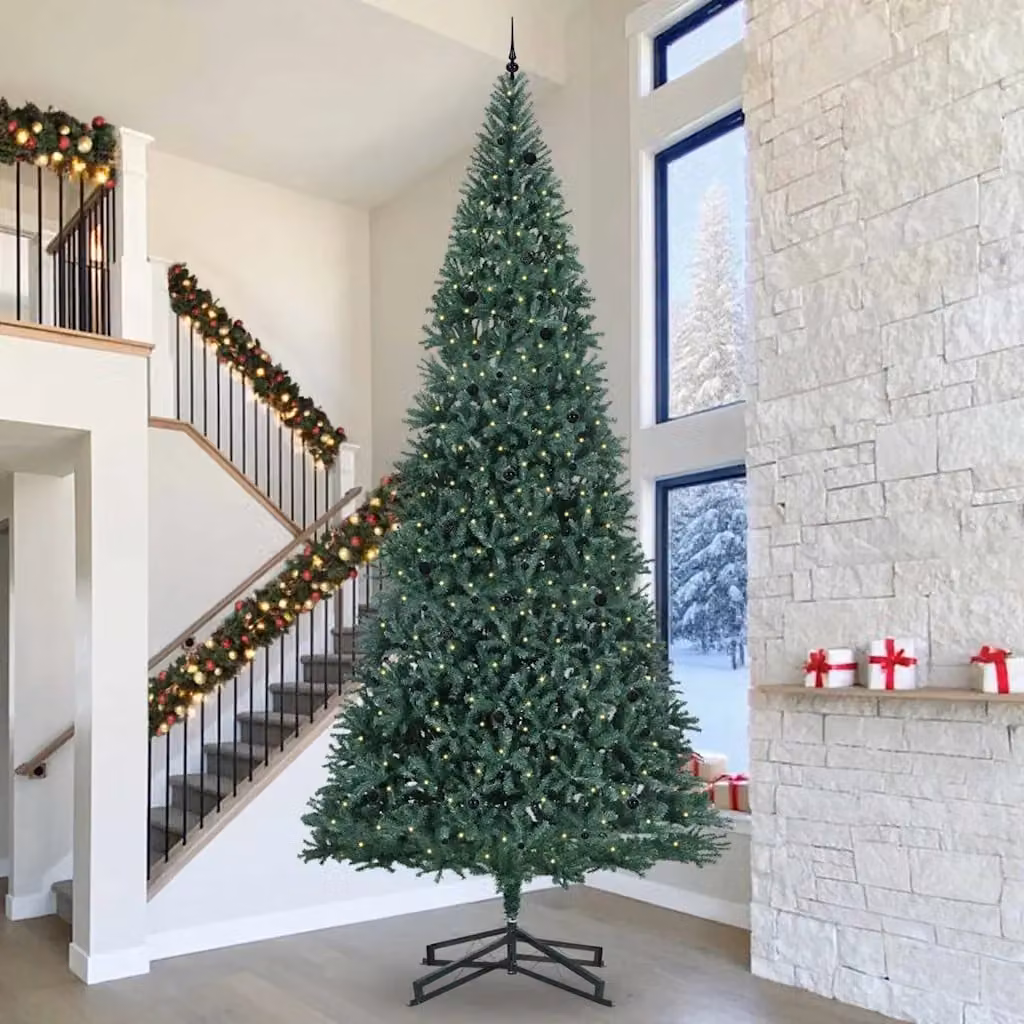 vidaXL Albero di Natale Artificiale Pre-illuminato con Set di Palline