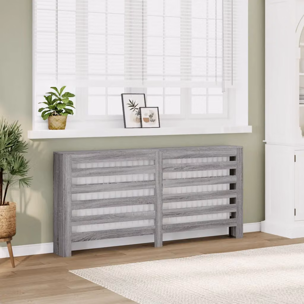 Copertura Termosifone vidaXL Sonoma in Legno Multistrato Grigio L: 175 cm, P: 20 cm, H: 82 cm