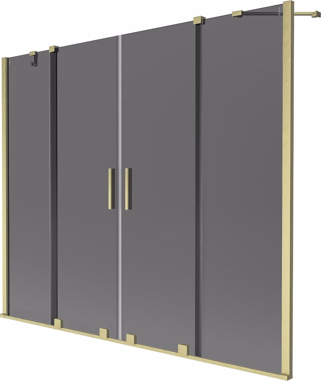 Mexen Velar Duo paratia per vasca da bagno a 2 ante scorrevoli 180 x 150 cm, grafite, oro spazzolato - 896-180-000-42-55