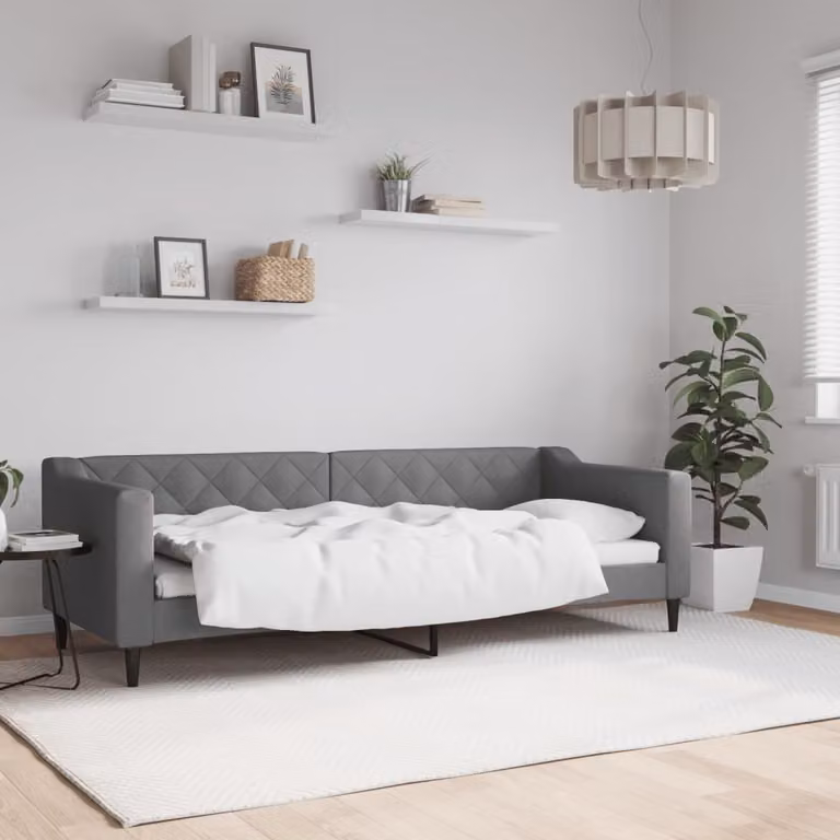 Maison Exclusive - Letto a giorno, colore grigio scuro, 80x200 cm, tessuto