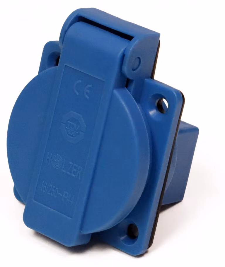 Prese multiple da incasso, 8 prese, grado di protezione IP44, adatte per ambienti umidi, colore blu