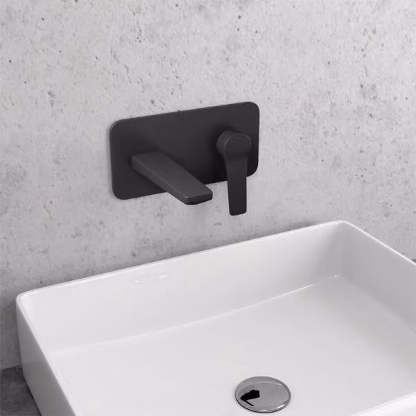 Miscelatore monocomando ANDARE per lavabo a parete-Cromo nero-Cromo nero