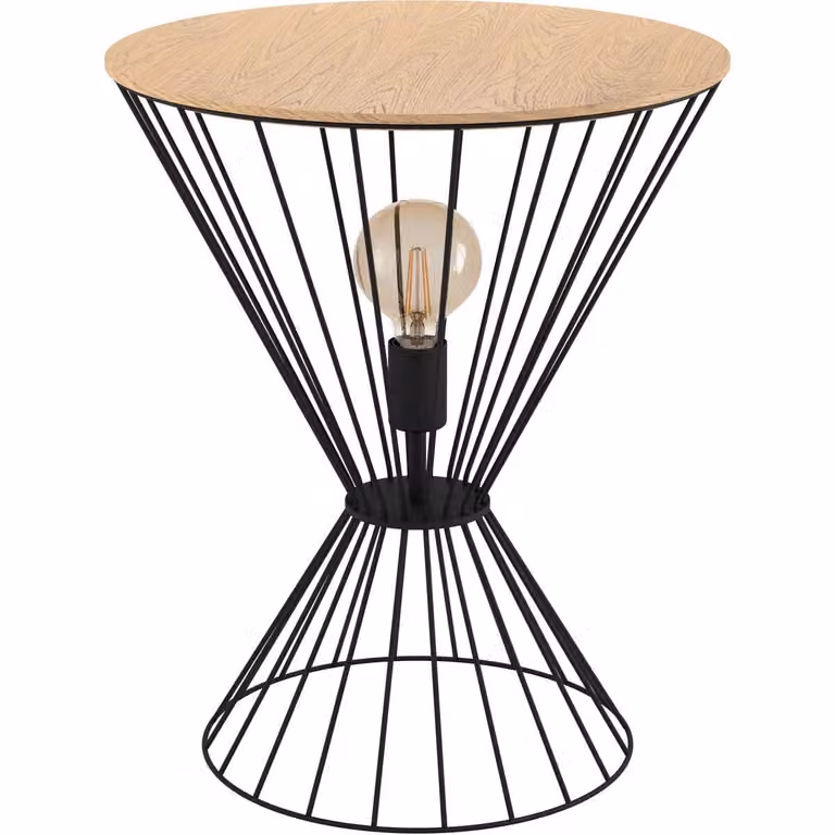 Lampada da tavolo a LED LB22 Desierto 1 E27 nero/legno 99794