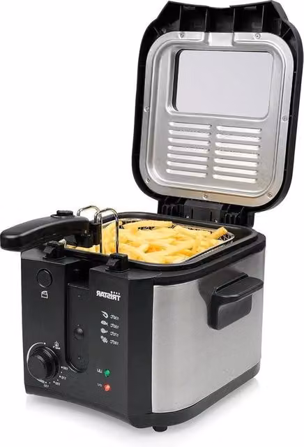 Friggitrice Silvercrest da 25 l con maniglia ripiegabile Cool-Touch, 1600 W, argento