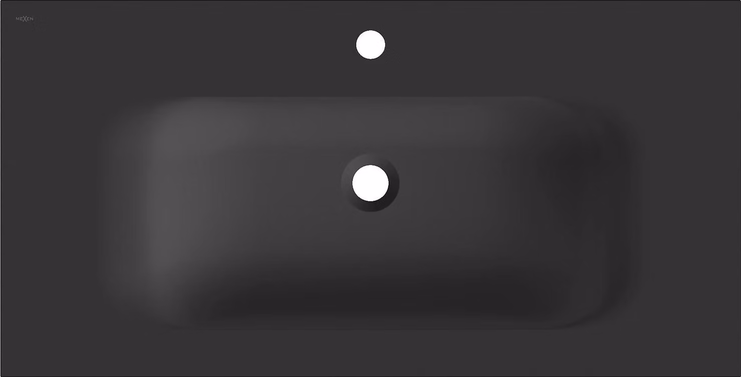 Mexen Vela lavabo da incasso 91 x 46,5 cm, nero opaco - 25239071