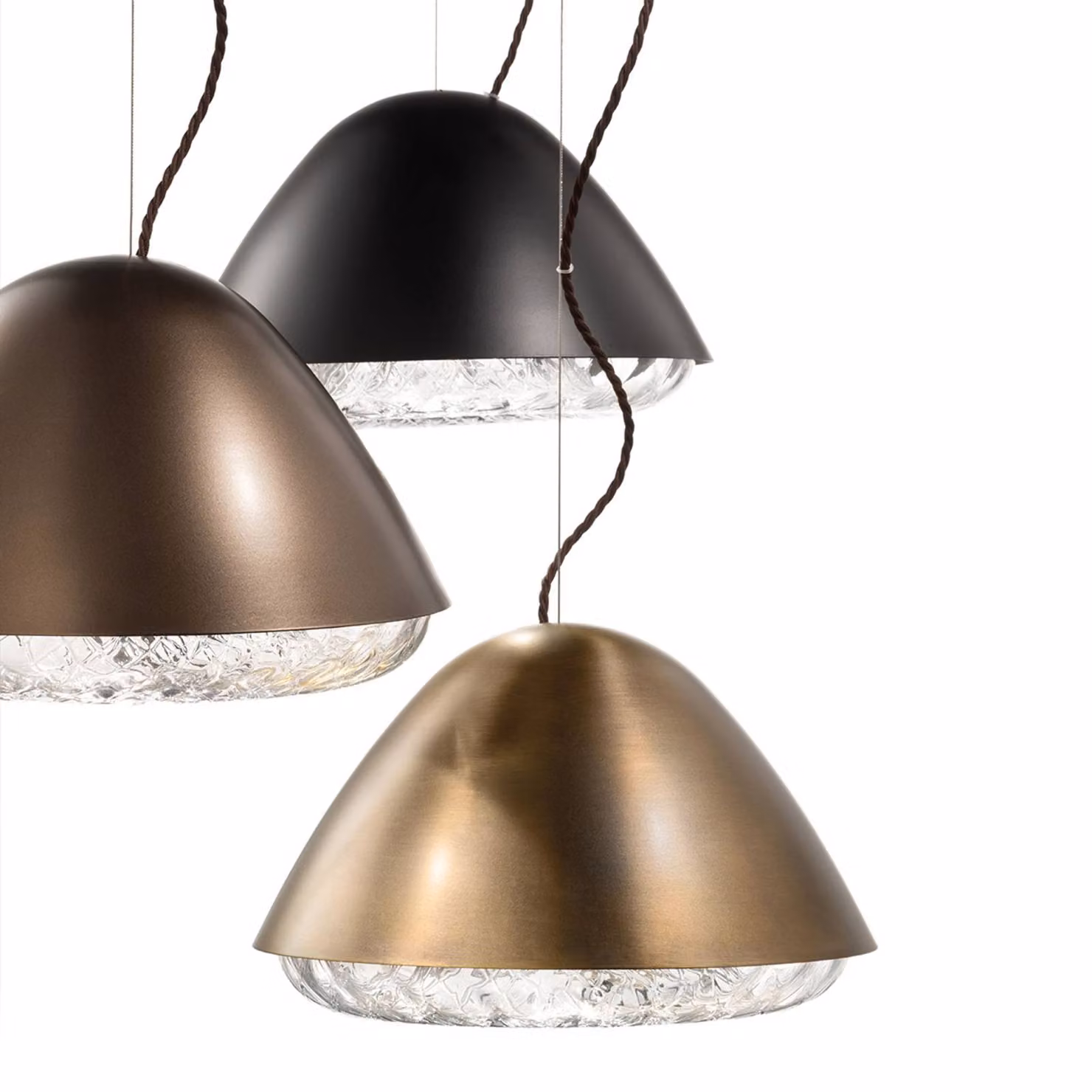 Vistosi Lampada a sospensione Kira, dimmerabile, Ottone / Oro, Soggiorno / Sala da pranzo, Metallo, Moderno, Lampada a sospensione