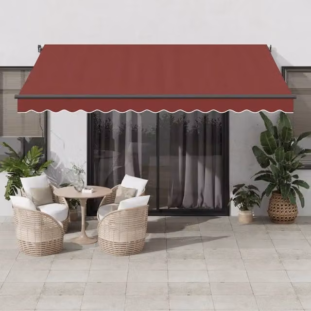 Tenda da Sole Retrattile Manuale Bordò 400x350 cm 3214998