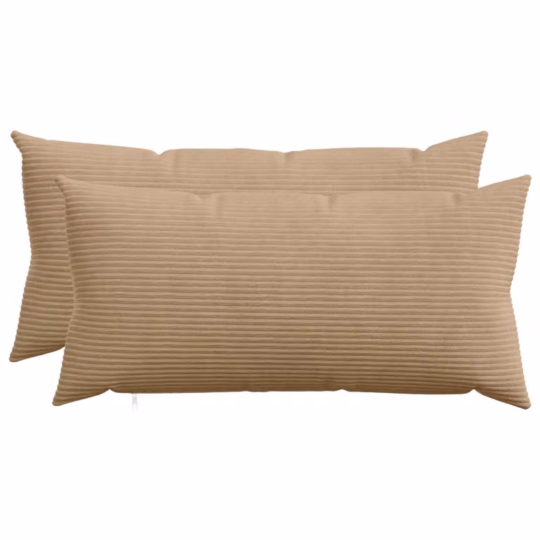 Set di 2 federe vidaXL HEERLEN in velluto a coste marrone, L 40 cm x P 80 cm