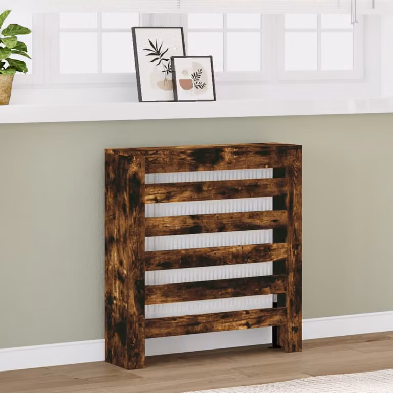 Copertura per radiatori vidaXL in legno MDF, Rovere Fumo, L 78 cm x P 20 cm x H 82 cm