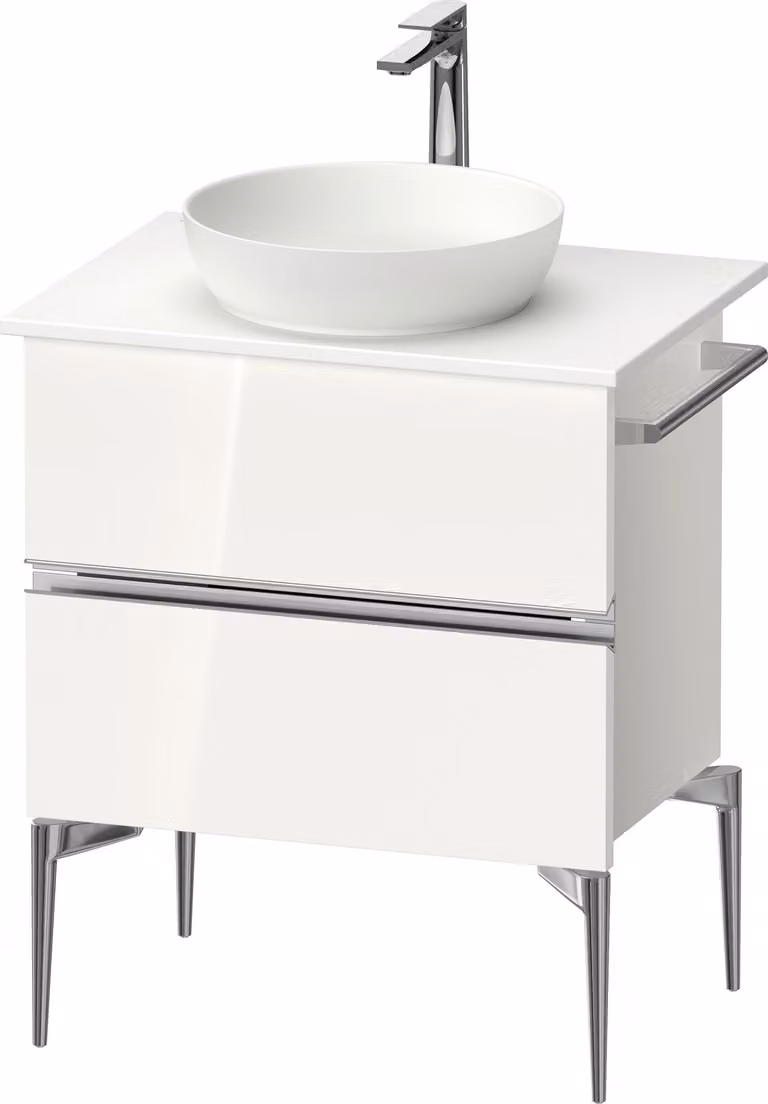 Duravit Sivida Meuble sous-lavabo sur console, 2 tiroirs, poignée profilée chromée, 645x475x548mm, SV4657010220000, SV4657010220000