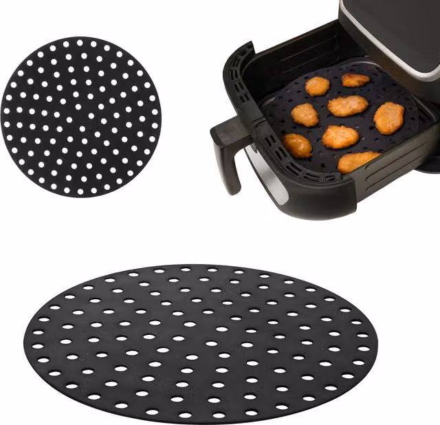 Tappetino da forno in silicone nero forato tondo KASANOVA Diametro: 21 cm – 1