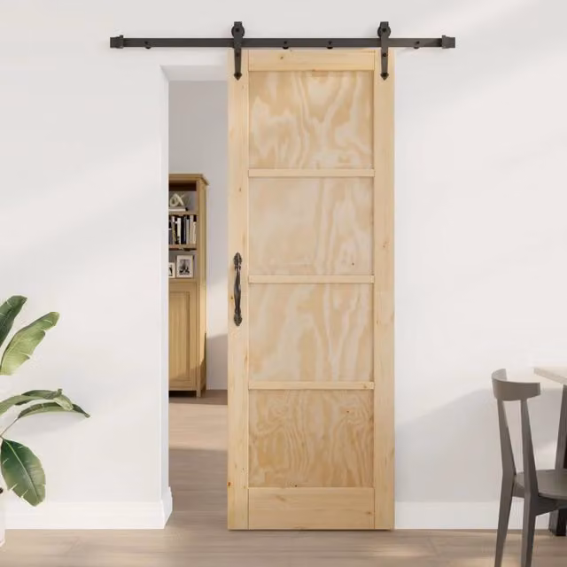 Porta scorrevole moderna vidaXL in legno e acciaio, marrone e beige, L: 152,5 cm, H: 211 cm