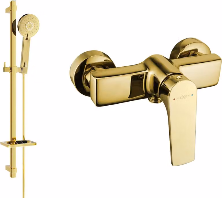 Mexen Lynx DQ40 rubinetto doccia con set doccia, oro - 74594DQ40-50