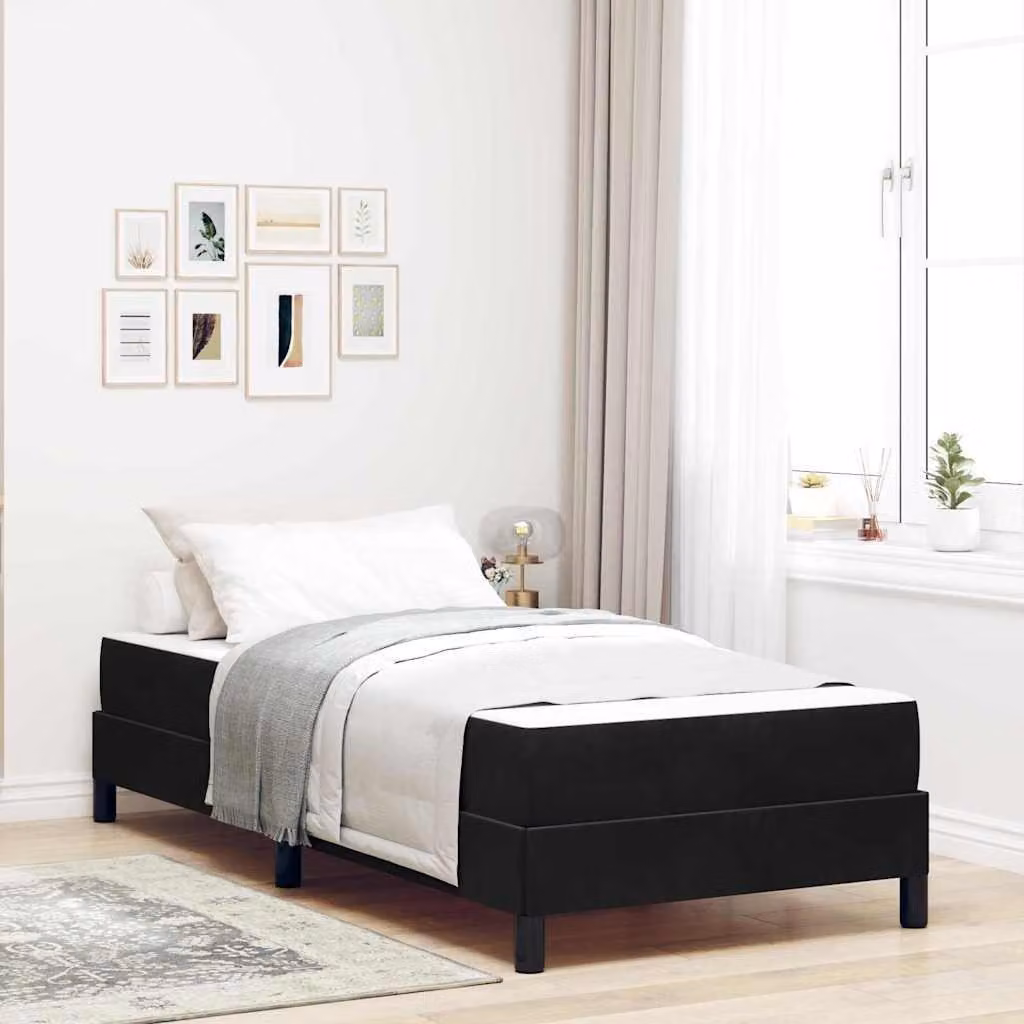 Maison Exclusive - Letto boxspring con materasso nero 90 x 190 cm Tessuto