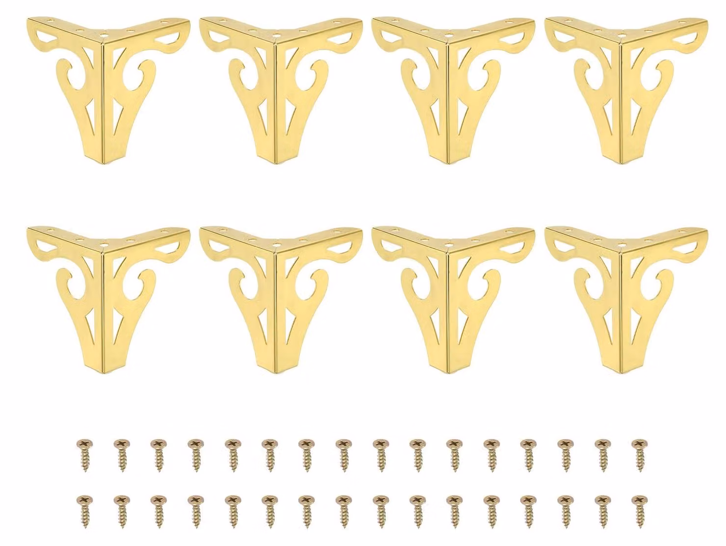 Solidchoice - Set di 8 moderne gambe in metallo per mobili - Gambe triangolari dorate per divani