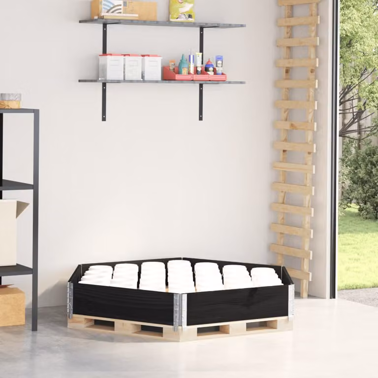 Fioriera Rialzata Esagonale vidaXL in Legno di Pino, Colore Nero, L/P: 160 x 160 cm