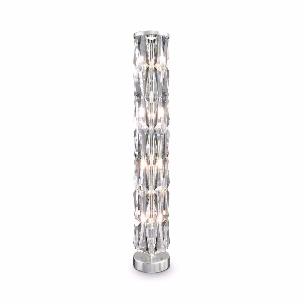 Maytoni Lampada da terra contemporanea Puntes con 8 luci E14 in metallo cromo e cristallo trasparente – 2