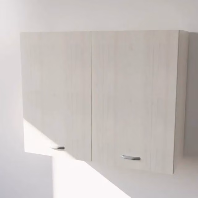 Pensile da cucina Calandrelli con 2 ante in larice bianco opaco H 72 x L 90 x P 33 cm