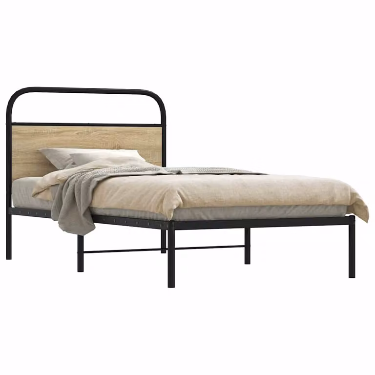 vidaXL Giroletto senza Materasso in Rovere Sonoma e Truciolato, L: 107 cm, P: 203 cm