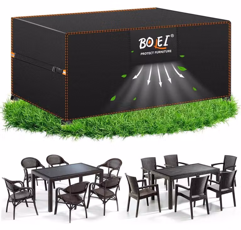 Copertura per mobili da giardino, resistente alle intemperie invernali, dimensioni 125x63x74 cm, tessuto Oxford 420D, impermeabile, con sistema di ventilazione