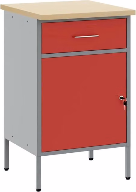 Banco da lavoro con cassetto Rosso e Grigio 50 x 55 x 85 cm 4103463