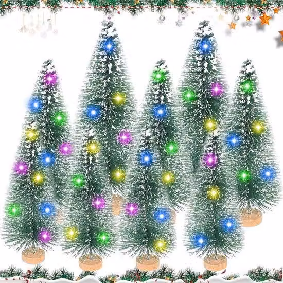 Piccola decorazione natalizia composta da 9 elementi in abete artificiale verde