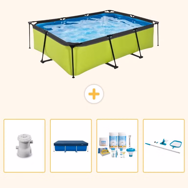 Piscina fuori terra rettangolare - 220x150x65 cm - 5 pezzi - Modello SCB65