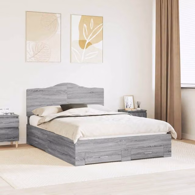 Struttura del letto con cassetto Grigio Sonoma 160 x 200 cm 3413583