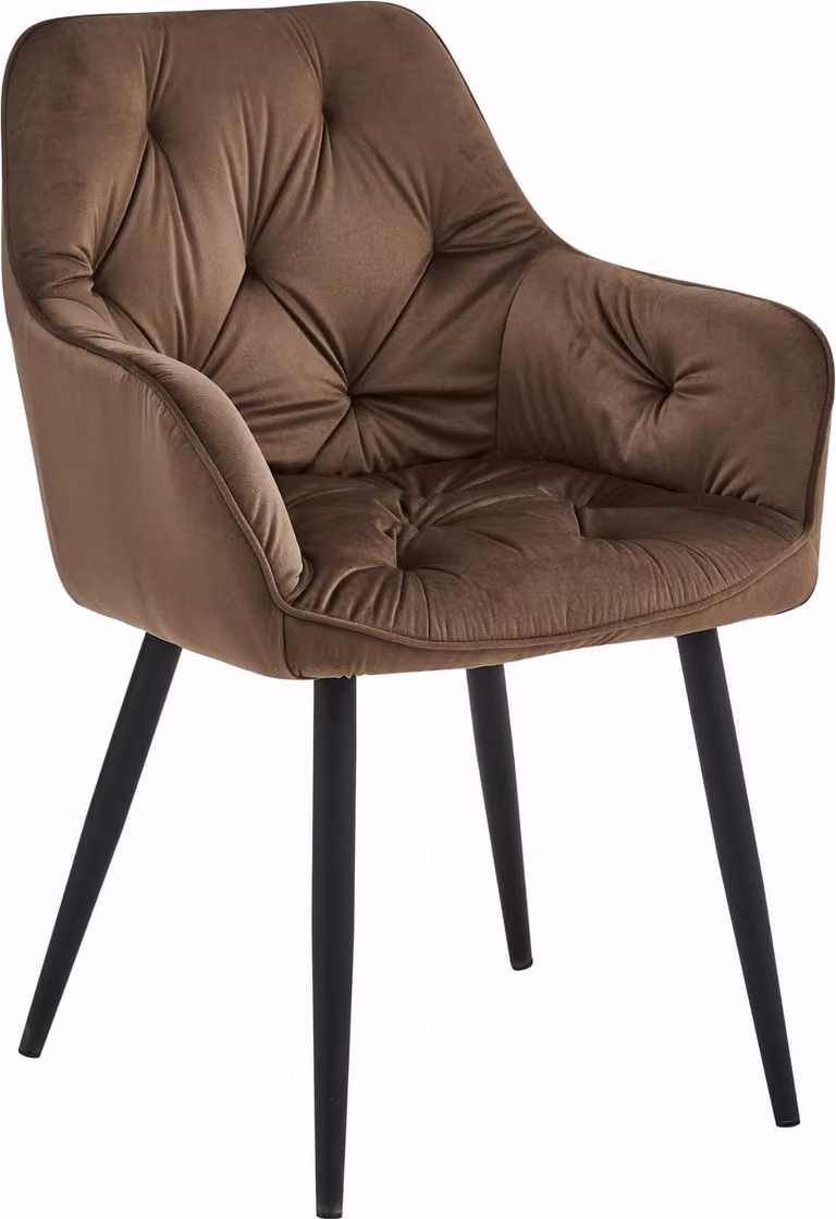 Sedia JORK - velluto marrone / gambe nere x 1