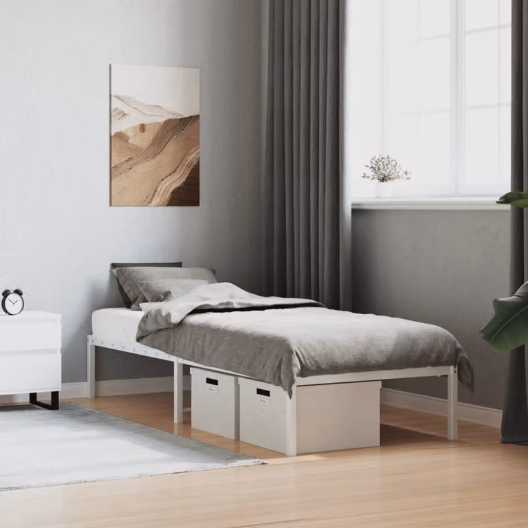vidaXL Giroletto in Metallo Bianco con Listelli Fissi L: 80 cm, P: 190 cm