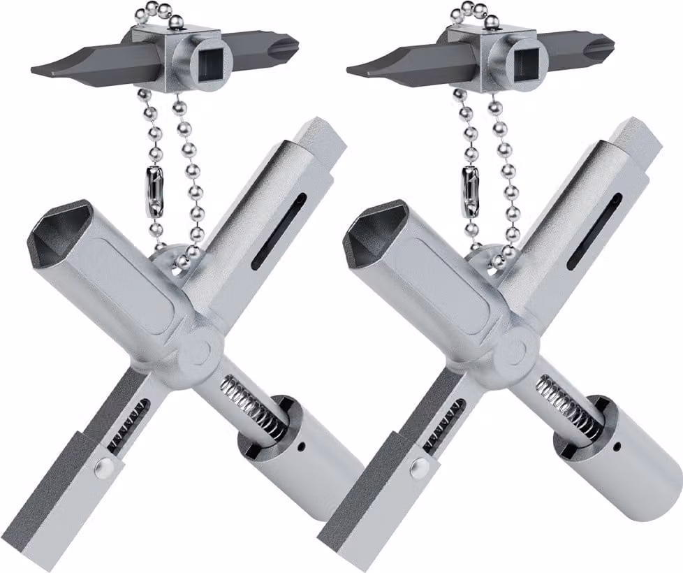 ABSINA 2x xKey Chiave universale con 7 profili - Chiave triangolare Chiave quadrata Chiave per armadi Chiave universale