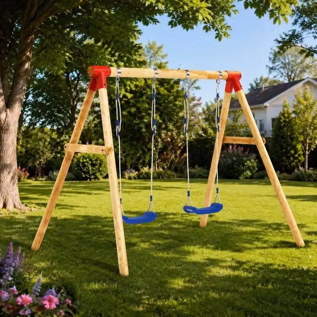 Swing Set 230x130x166 Cm Pine Wood