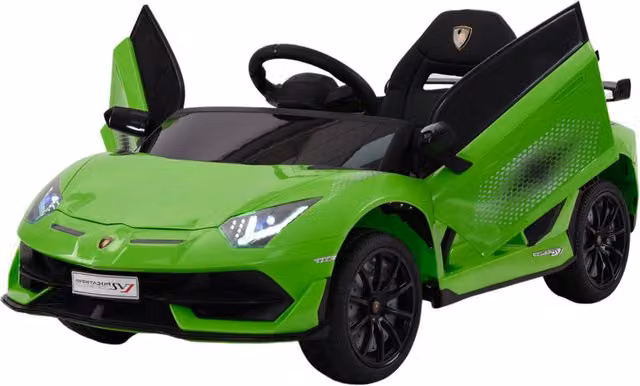 Macchina Elettrica Lamborghini Aventador SVJ Small per Bambini 12V Verde con Luci e Suoni