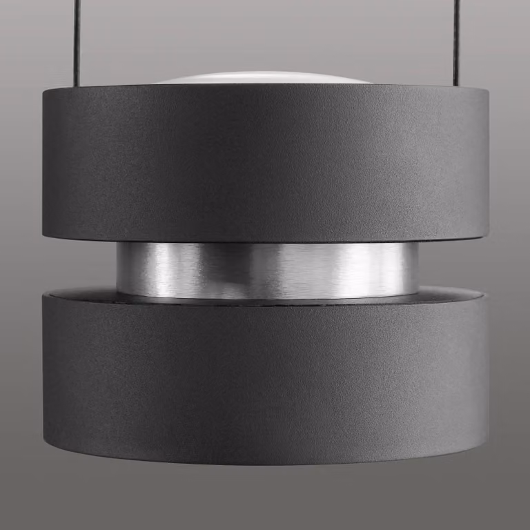 Brilliant Lampada LED a sospensione Glow-Sphere, lunghezza 112 cm, nero, metallo dimmerabile, Nero, Soggiorno / Sala da pranzo, Alluminio, Moderno